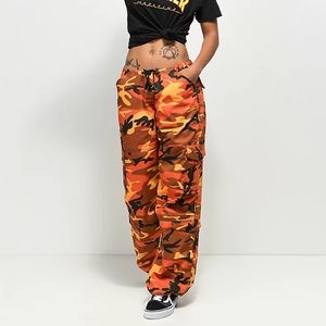 Rothco Low-rise Paratrooper Orange Camo Pants S